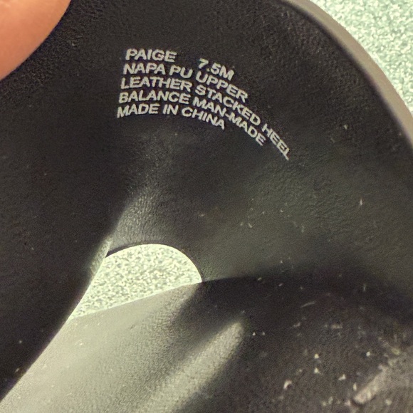 Joie Paige Leather Stacked Heel Sandal Slide Women's Black 7.5 M - Picture 10 of 10